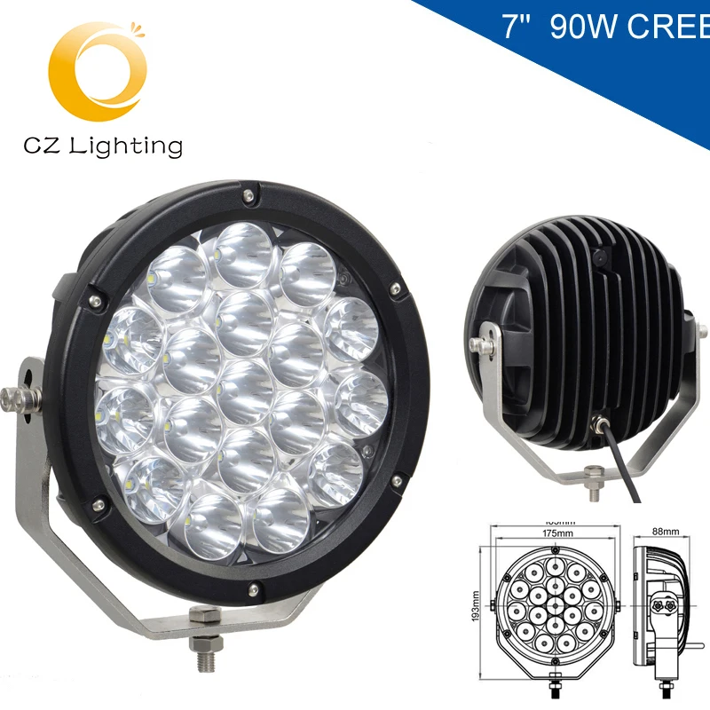 Auto Light System 70w 7inch Round Led Auxiliary Driving Work Lamp Light