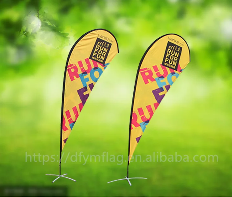 Promotion Cheap Beach Flags Pop Up Folding Banners Stand For Sale
