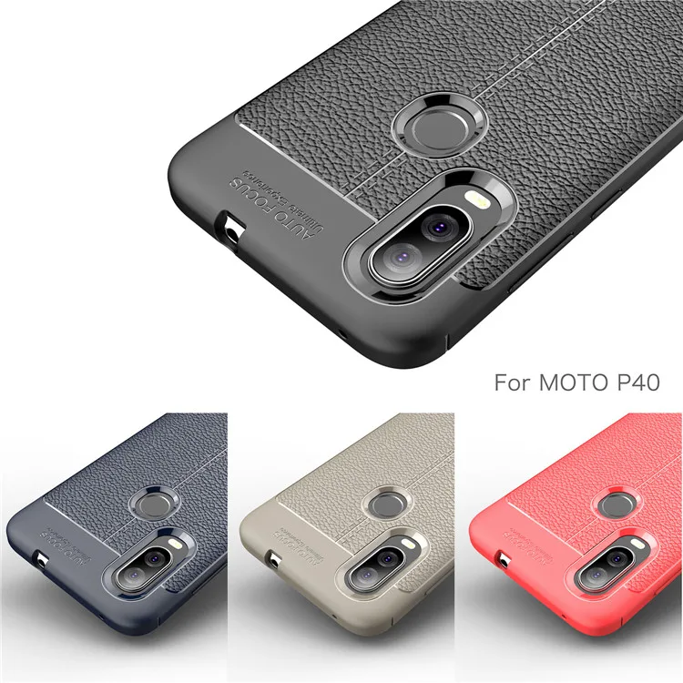 Hot Sell Litchi pattern Soft Tpu case for Motorola moto P40