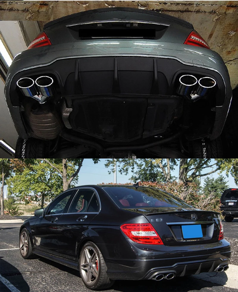 W204 Rear Bumper Lip Diffuser C63 Style Pp Materia For Mercedes Benz