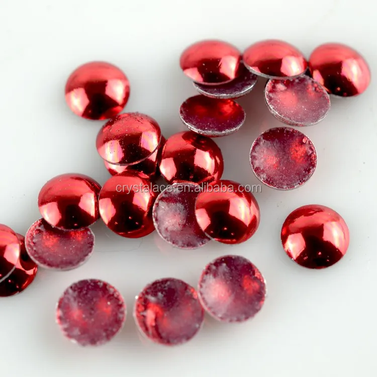 high quality Shinny red hotfix dome studs, domes transfer, half round pearls hot-fix