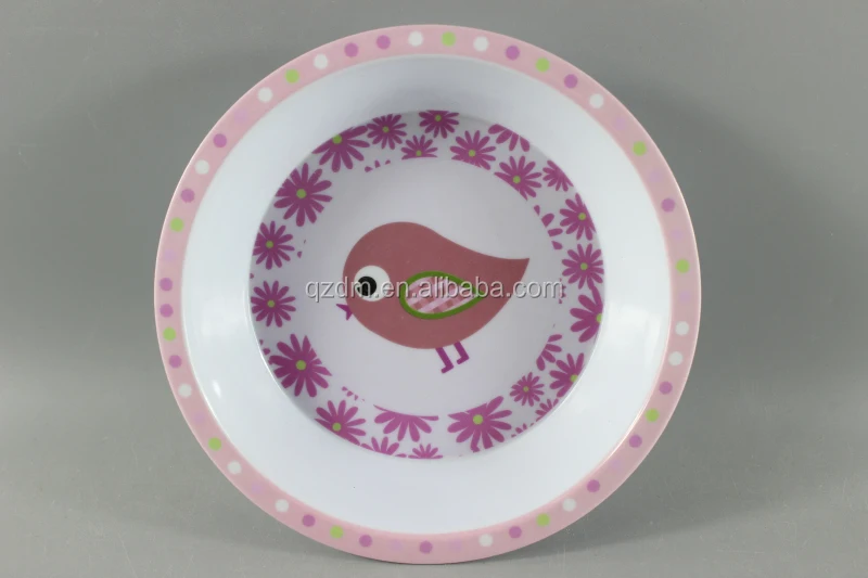 6.5inch melamine Dinner bowl for kids bird print