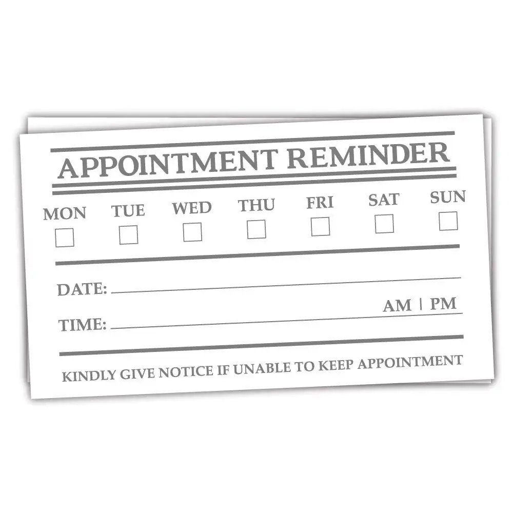 Appointment Reminder Business Cards