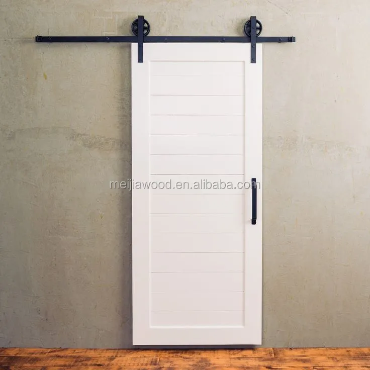 Shaker Style Horizontal Plank Slabs Barn Door With Barn Door Kits