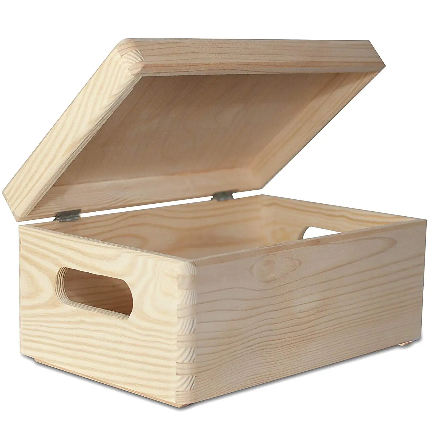 large plain wooden boxes