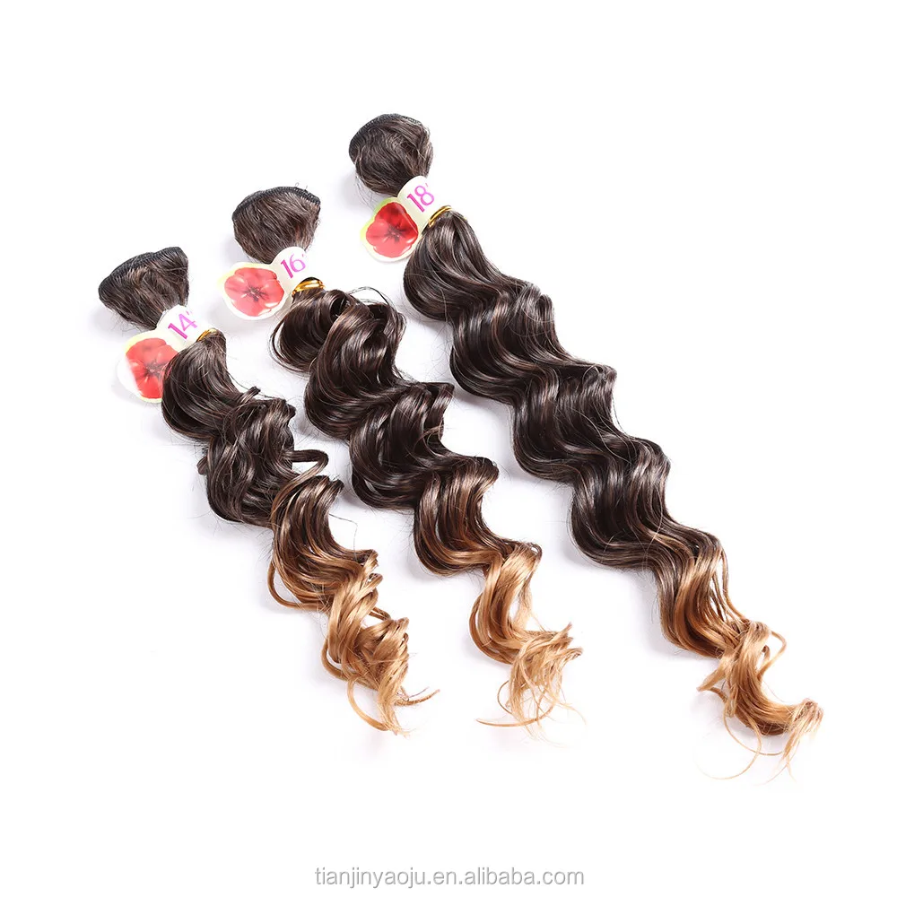 14-18inch 6pcs/pack loose wave weave hair extension synthetic