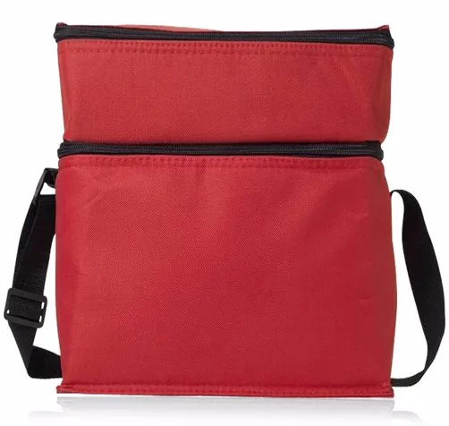 Double Compartment Polyester Insulated Lunch Cooler Bag
