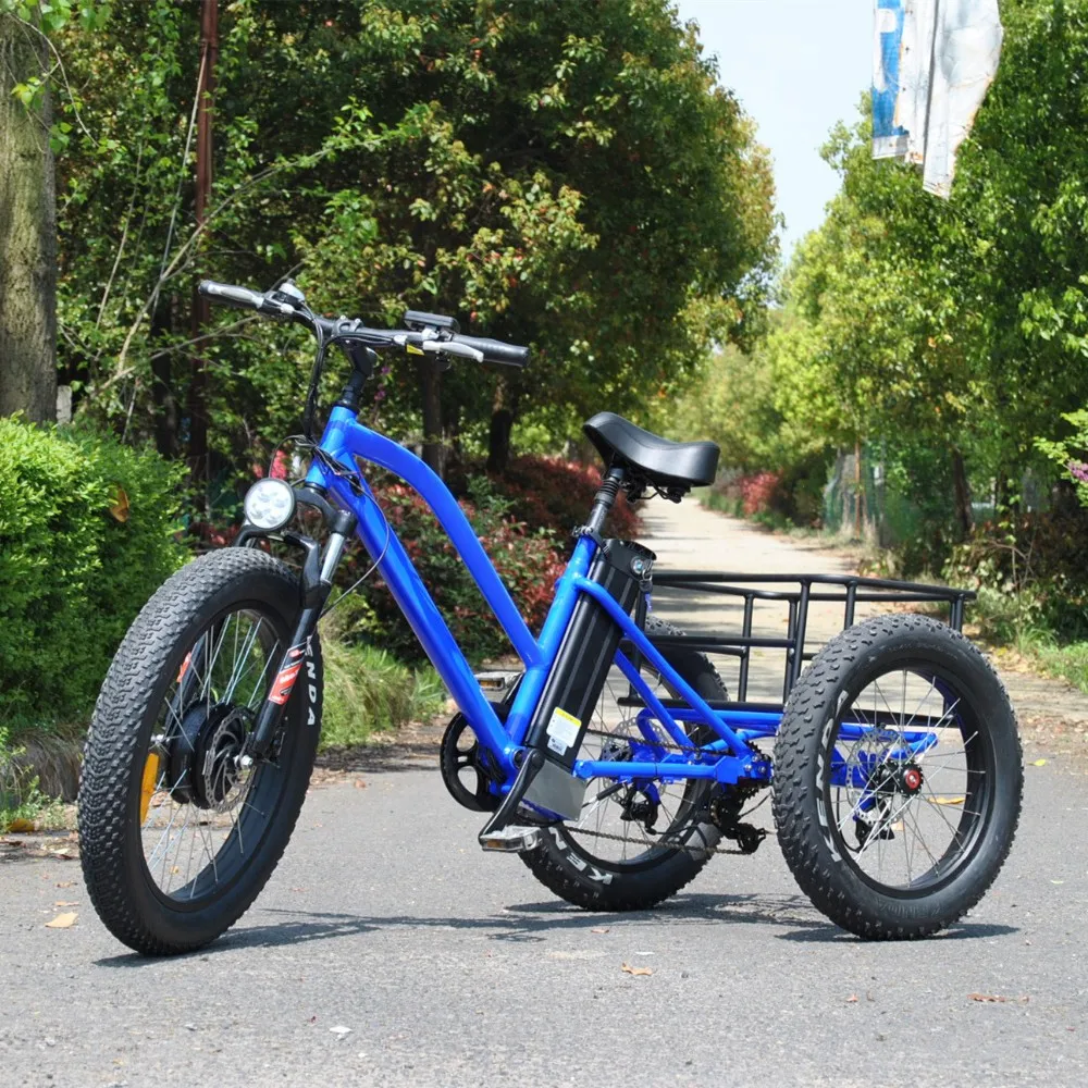 New Design Powerful Fat Tire Electric Trike/tricycle With Rear Basket ...