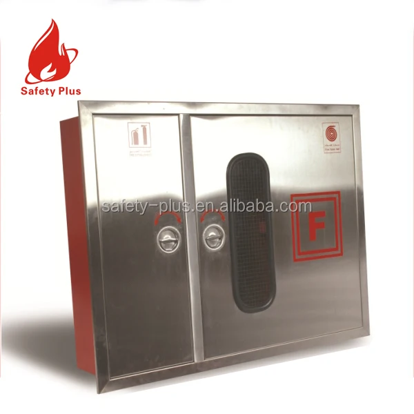 Stainless Steel Fire Hose Reel Cabinet And Fire Extinguisher