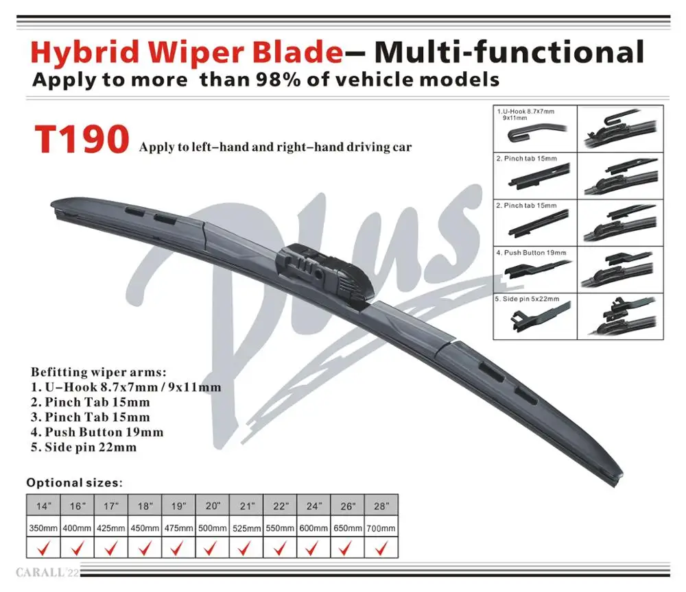 Auto Drive Wiper Blade Size Chart