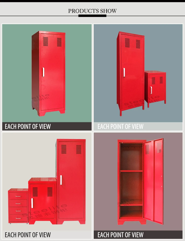 Korea Customized Metal Locker Single Door Red Mini