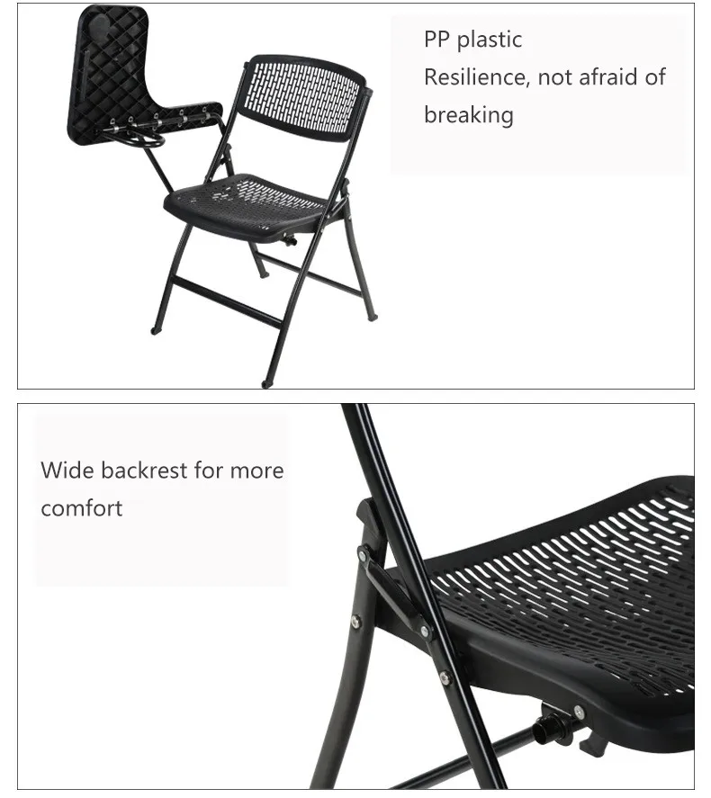 2019 new design student training chair with tablet writing pad 
