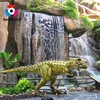 Customized life size metal frame stone realistic dinosaur statues