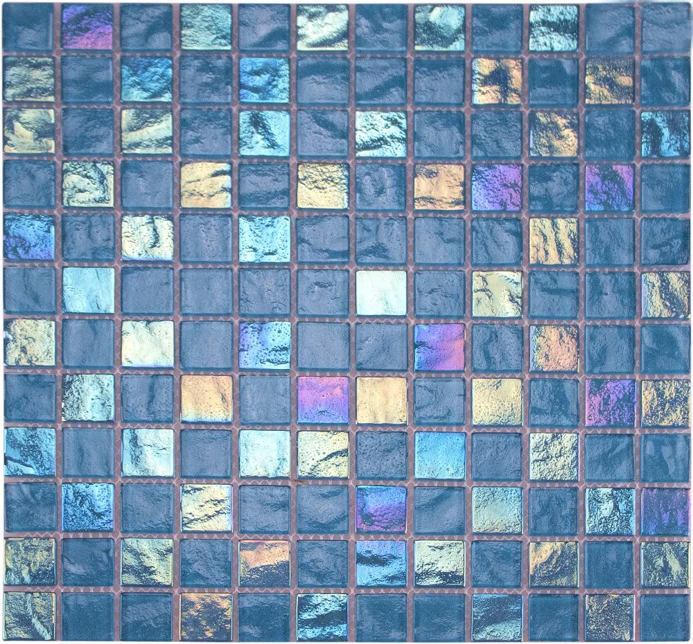Màu xanh tinh thể thủy tinh mosaic gạch giá rẻ hồ bơi gạch backsplash