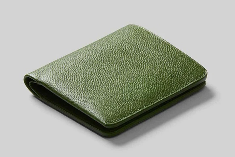 Premium full grain vegetable tanned leather rfid money clip credit card holder minimalist wallets leather men slim wallet