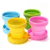 Collapsible reusable food grade silicone coffee cup FDA silicone China supplier products space saving easy carrying travel cup