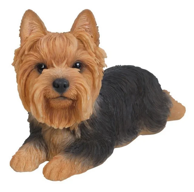 lying down yorkshire terrier dog statue, custom dog figurine