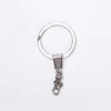 Silver adjustable custom large metal split key ring with chain