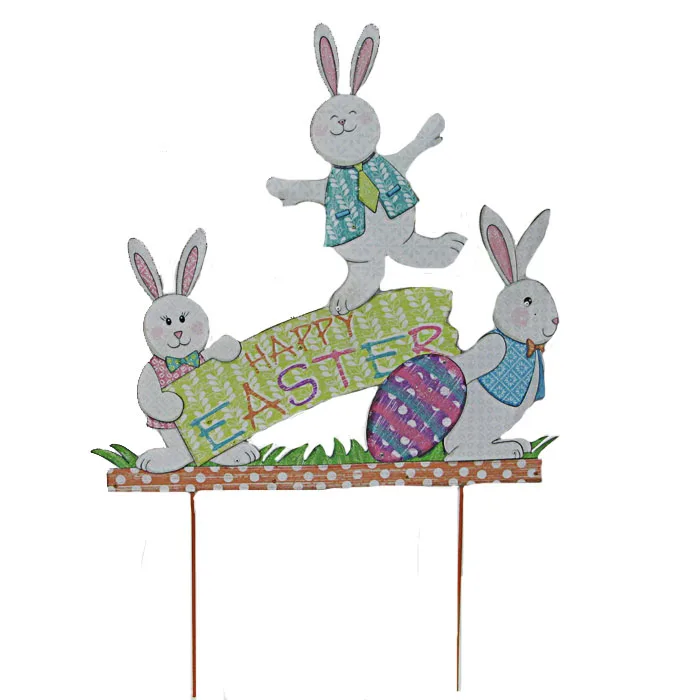 Hot Sell Funny Metal Easter Bunny Stakes For Yard Decor - Buy Easter ...