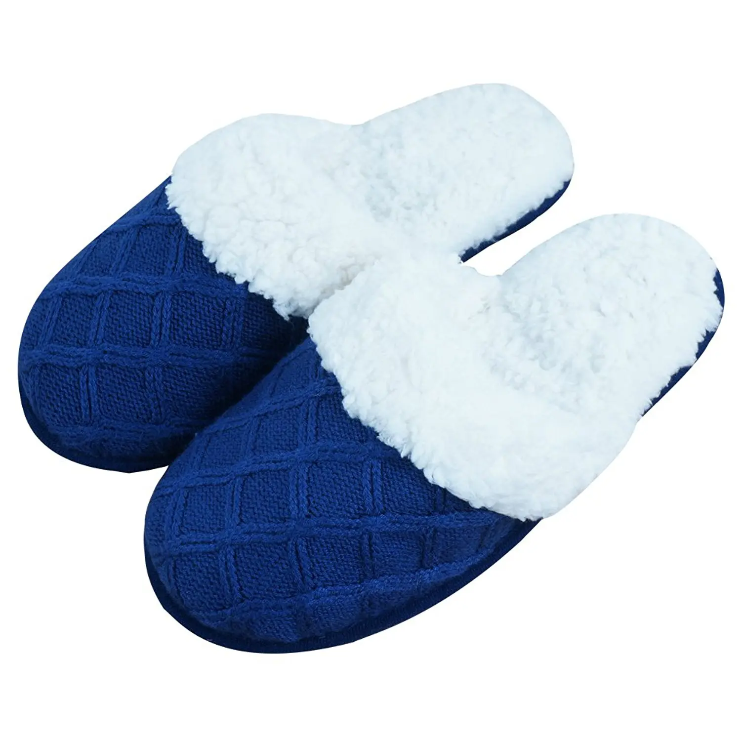 iisutas Women's Slippers With Comfort Memory Foam, House Shoes For Women, Wool-Like Plush Fleece Lined Slippers, Indoor, Outdoor Anti-Skid Sole