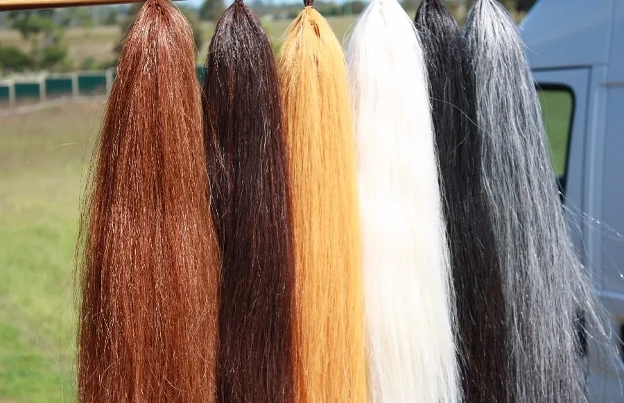 详 细 图 像. 70-76 厘 米 天 然 头 发 假 马 尾 与 织 物 循 环 在 顶 部 在 选 择 颜 色 单... 