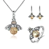 Bee ring clear CZ fine set jewelry women 925 sterling silver fashion jewelry