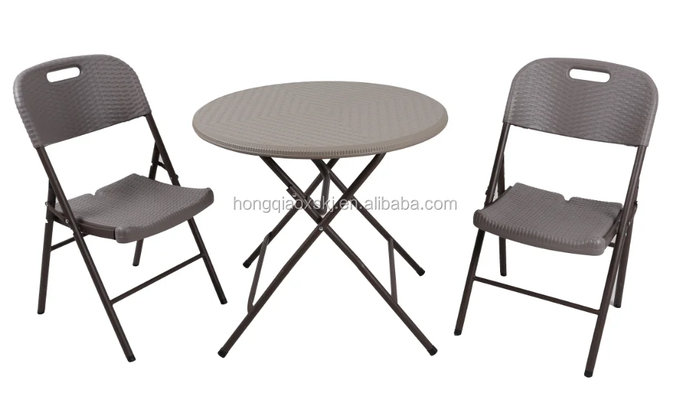 Silla Plegable De Jardín Apilable De Plástico Hdpe De Ratán De Nuevo