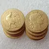 France 20 Francs 8PCS (1907-1913) Rooster Reproduction Custom Gold Plated Commemorative Coins