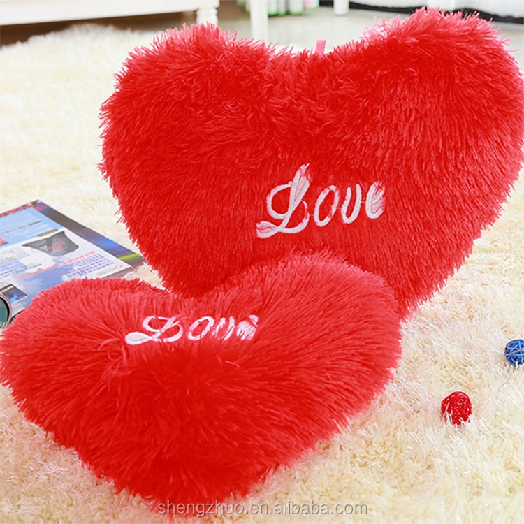 Stuffed Red Heart Pillow Valentine Plush Pillow Plush Heart Pillow