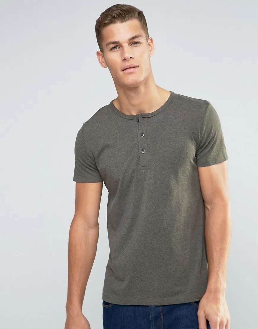 Man Clothing 60 Cotton 40 Polyester Henley Neck T Shirts Wholesale ...