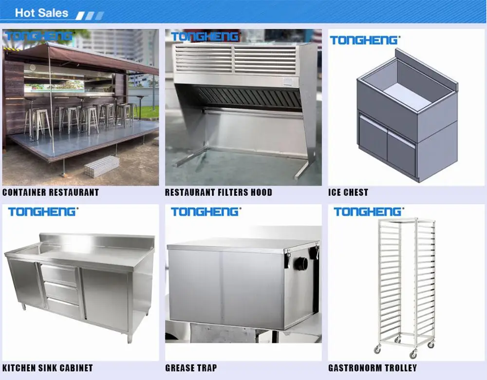 Custom restaurant kitchen cooking hood, wall mounted stainless steel kitchen range hood