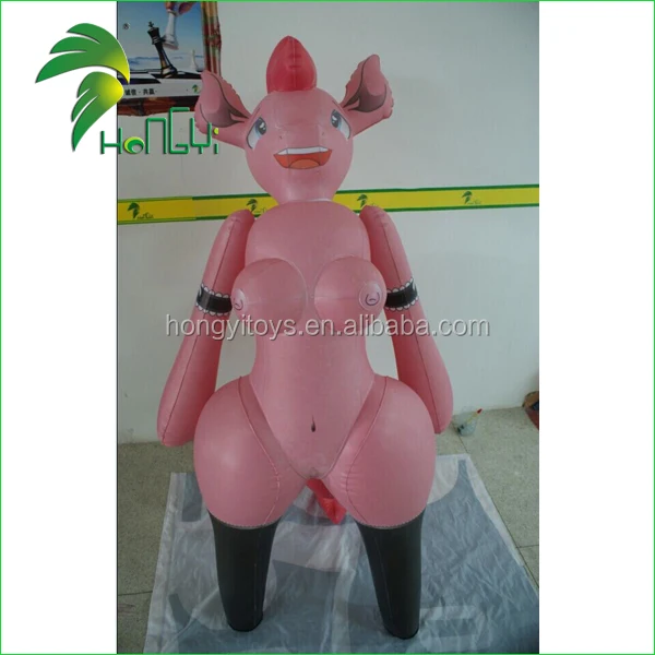Cute inflatable pink sexy girl pig cartoon for festival promotion