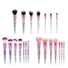 Y696 New 7Pcs Clear Glittering Makeup Brushes Set Powder Foundation Make Up Brush Kits Cosmetic Brushes