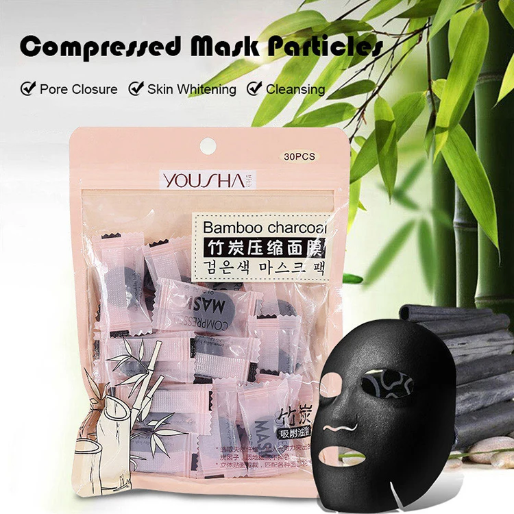 Wholesale Beauty Face Mask Sheet Black Color Bamboo Charcoal Diy