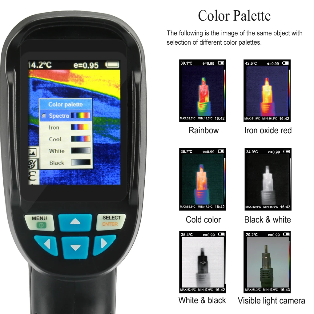 2018 New Arrival HT-04 2.4'' TFT Infrared Temperature Heat IR Digital Thermal Imager Detector Camera 4G SD Card -20~300 Degree 2