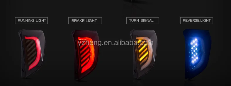 China VLAND factory Car tail lamp for FIT taillight 2014 2016 2018 for Jazz LED Rear lamp wholesale price with Red black