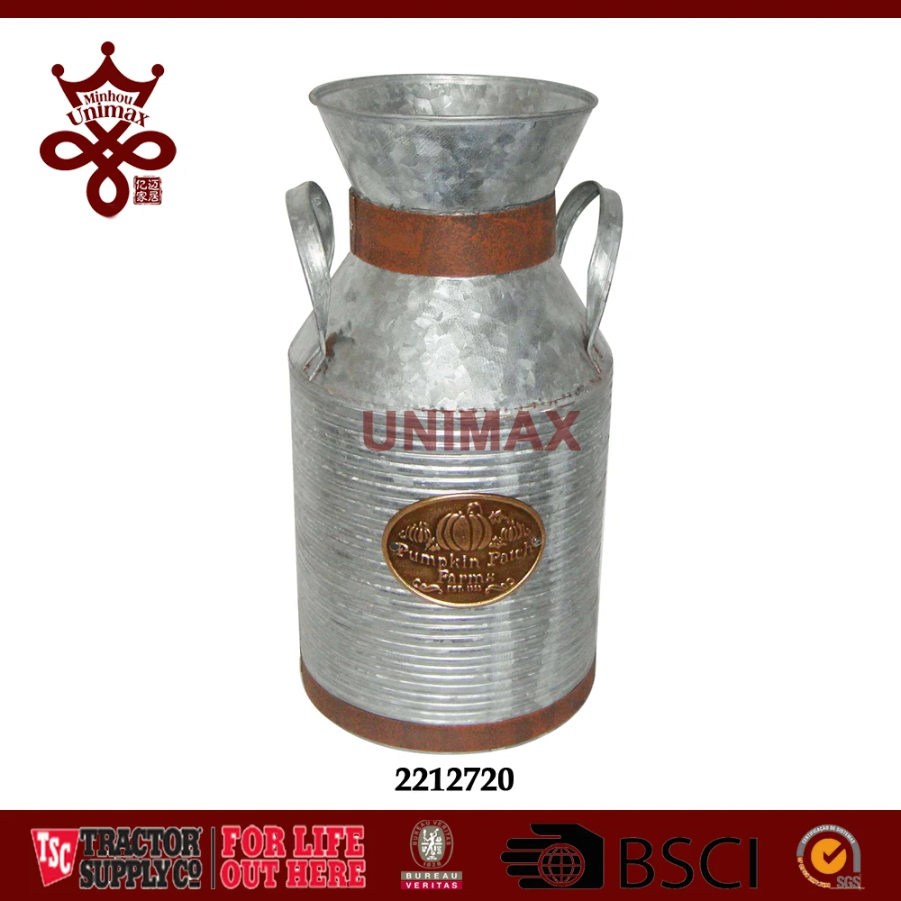 Home Garden Decorative Milk Cans Flower Planter Pot Antique Metal Home Garden Decorative Milk Cans Flower Planter Pot Antique Metal Tin Vintage Galvanized Can