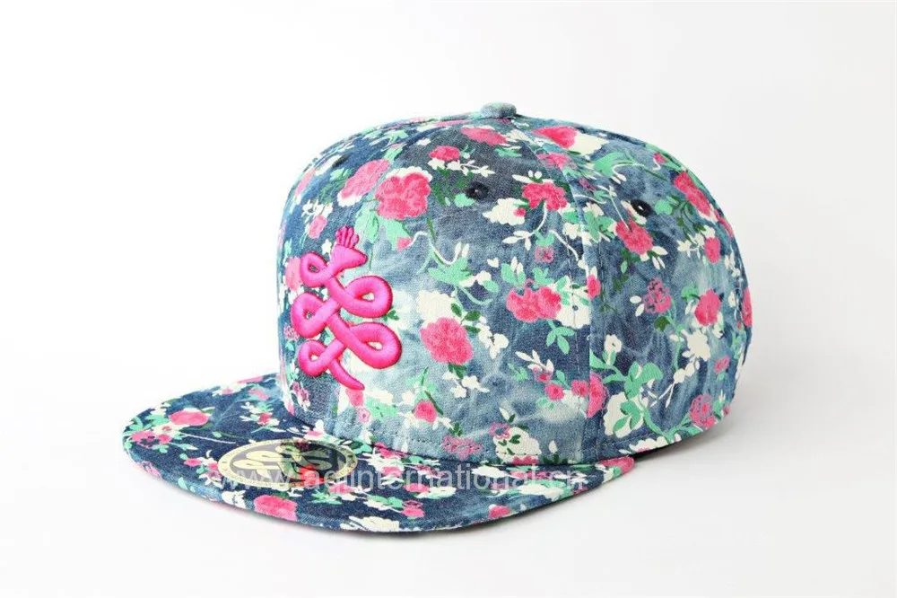 Custom Underbrim Cap Embroidered Snapback Floral Girls Snapback Hats