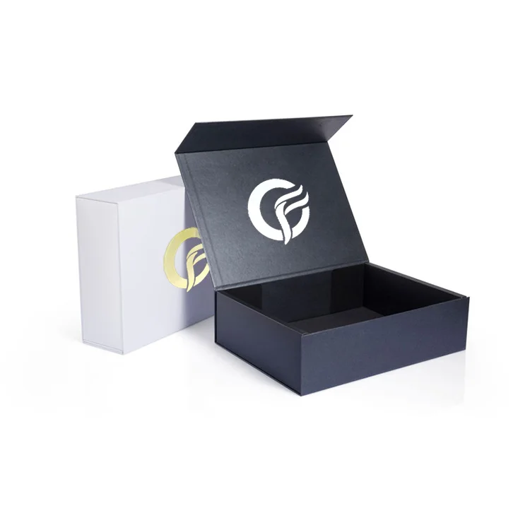 定制豪华白色礼品婚礼青睐磁性封闭折叠包装盒的伴娘