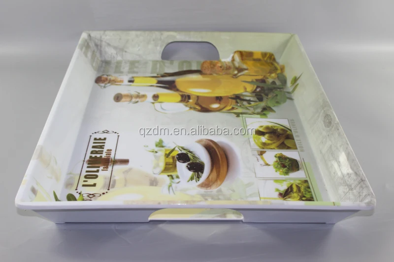 20"Melamine Tray With Handle , Homeware Tray