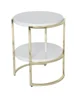 Two layers higher size MDF with high gloss painting low coffee table with gold plating