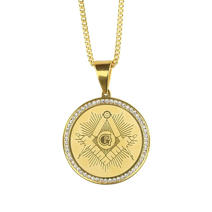 Hip Hop Gold Jewelry 14k Plating Cz Paved Masonic Gold Pendant Designs ...