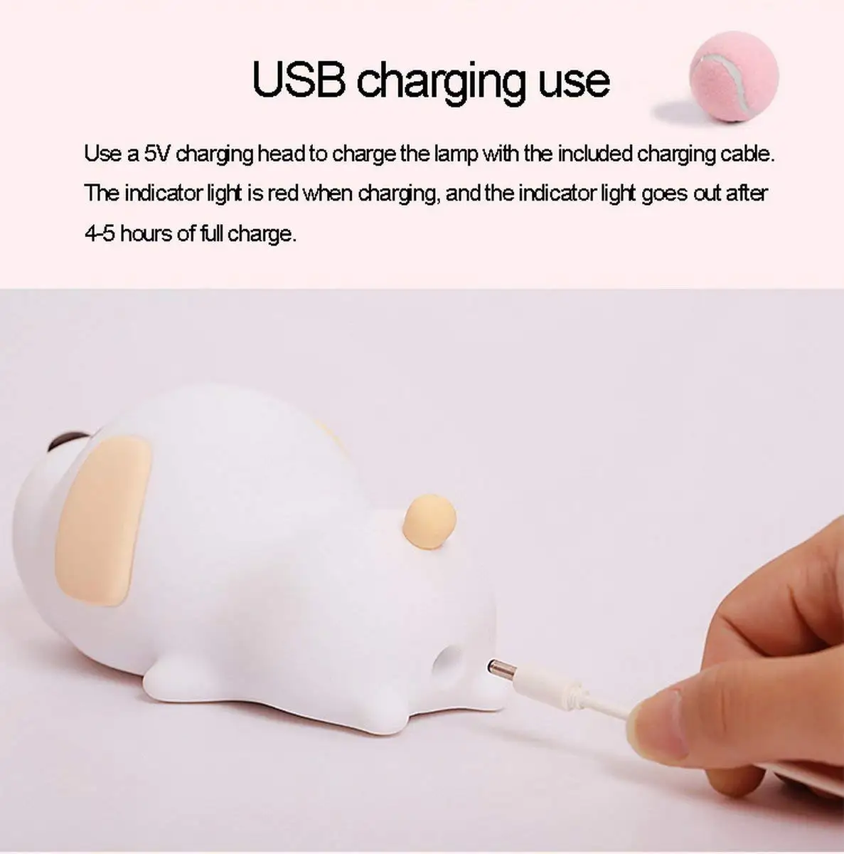 YARRAE 2018 Portable Wireless Cute Puppy Touch Sensor Nightstand Lamp manufacture in shenzhen