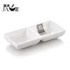 Japanese melamine white small soy sauce dish seasoni two sides ,japanese melamine sushi divided soy sauce dish