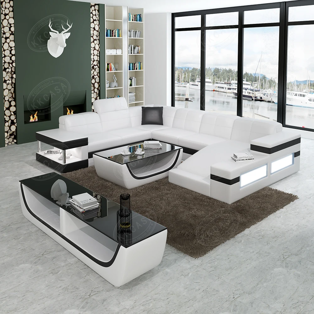 Foshan Sectional Sofa Is Used By Genuine Leather