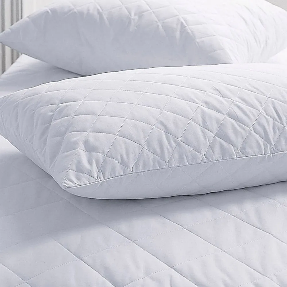 Wholesale Bulk White 100 Cotton Zippered Zip Pillow Case Quilted