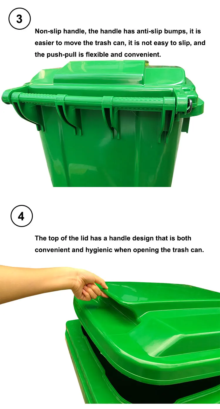 Hdpe Mobile Wheeled Garbage Bin 1100l Large Garbage Bin Trash Cans