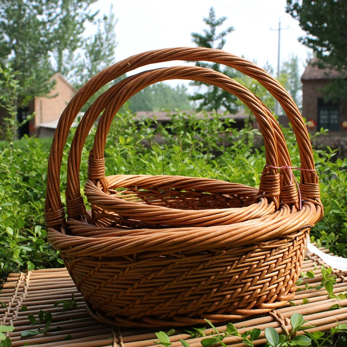 柳条礼品花篮与处理水果套装 - buy wicker flower baskets with