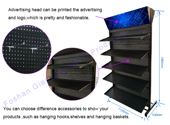 Adjustable Shelf Hanging Hardware Floor Stand Product Unit Shop Fitting Display Rack