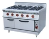 (#700)Hotel Kitchen Stainless Steel 6 Burner Gas Range With Resistance For Electric Oven (OT-889D-6A)